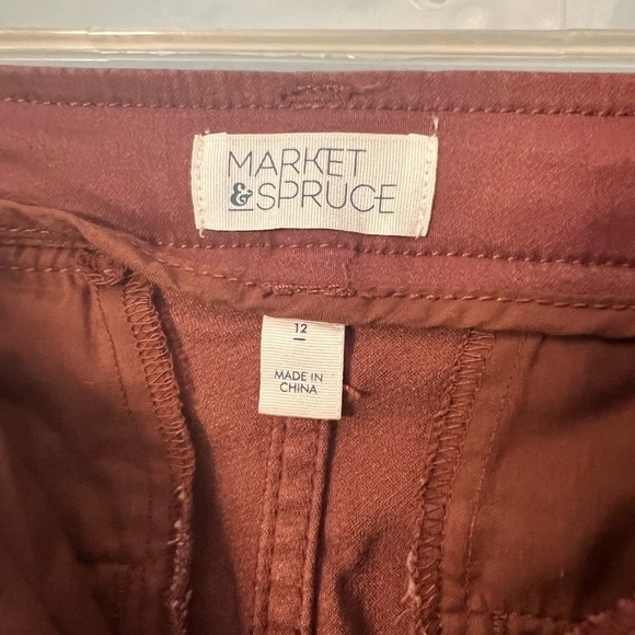 Women’s MARKET & SPRUCE (StitchFix) Brown Twill Pants - Size 12 - Picture 3 of 5